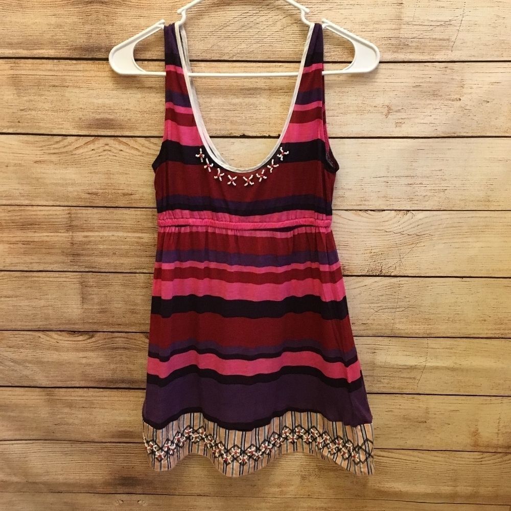 ‎AQUARIUS BOHO BEADED TANK TOP